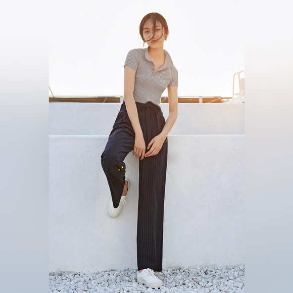 J.ING Navy Pinstripe Wide-Leg Pants - Brand New with Tags - Picture 6 of 10